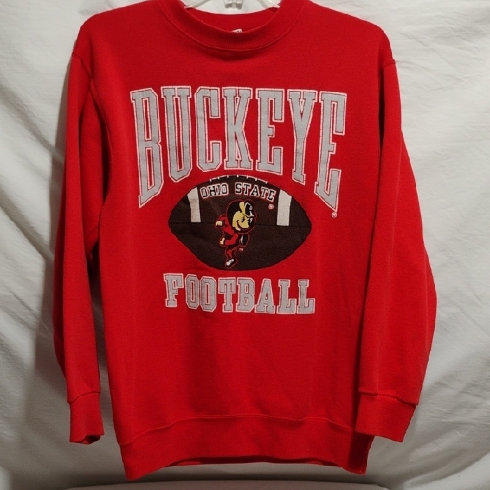 Ohio State Buckeye Football Red Sweater Youth XL Or Womens Small/Medium